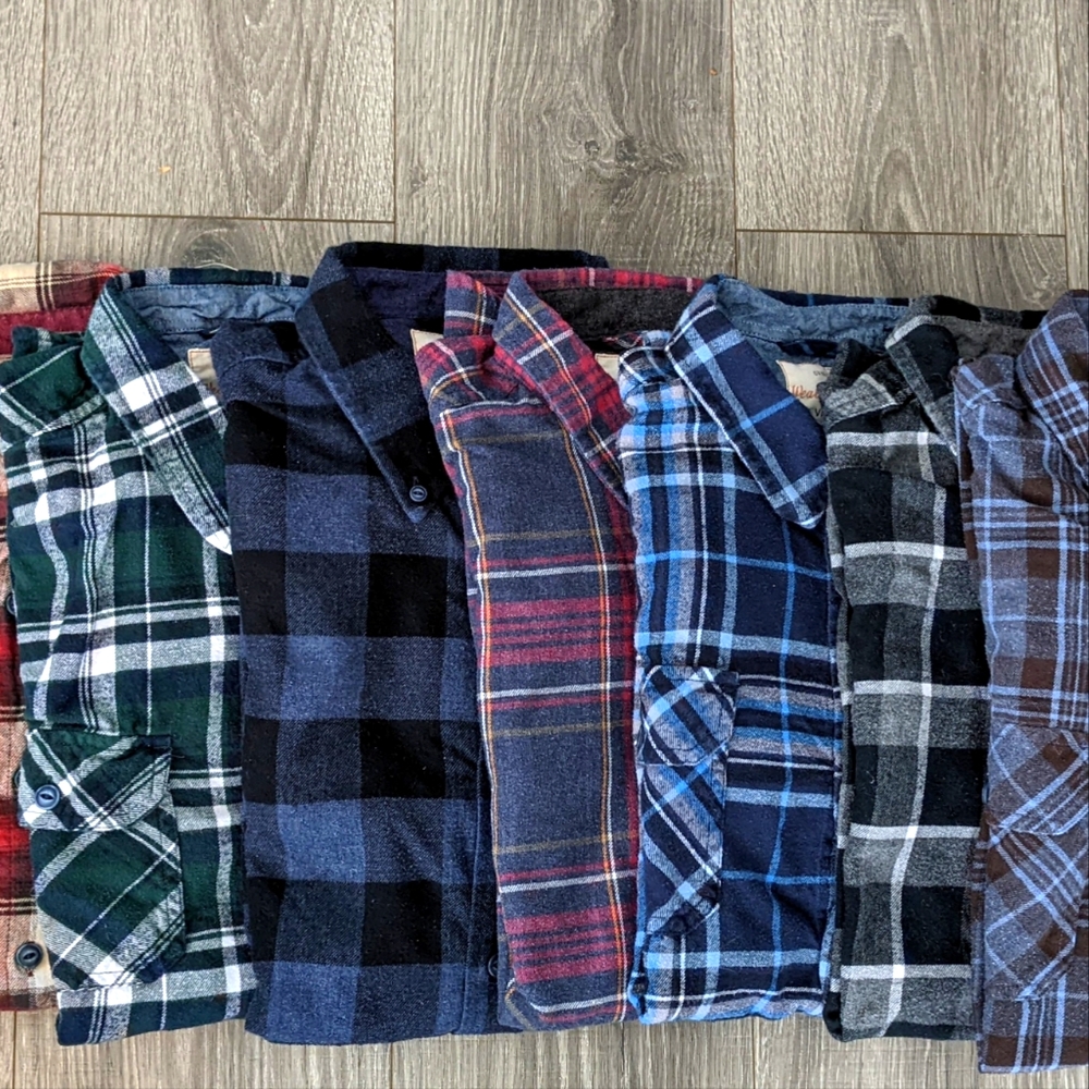 Lot of Seven Weatherproof Vintage Flannels